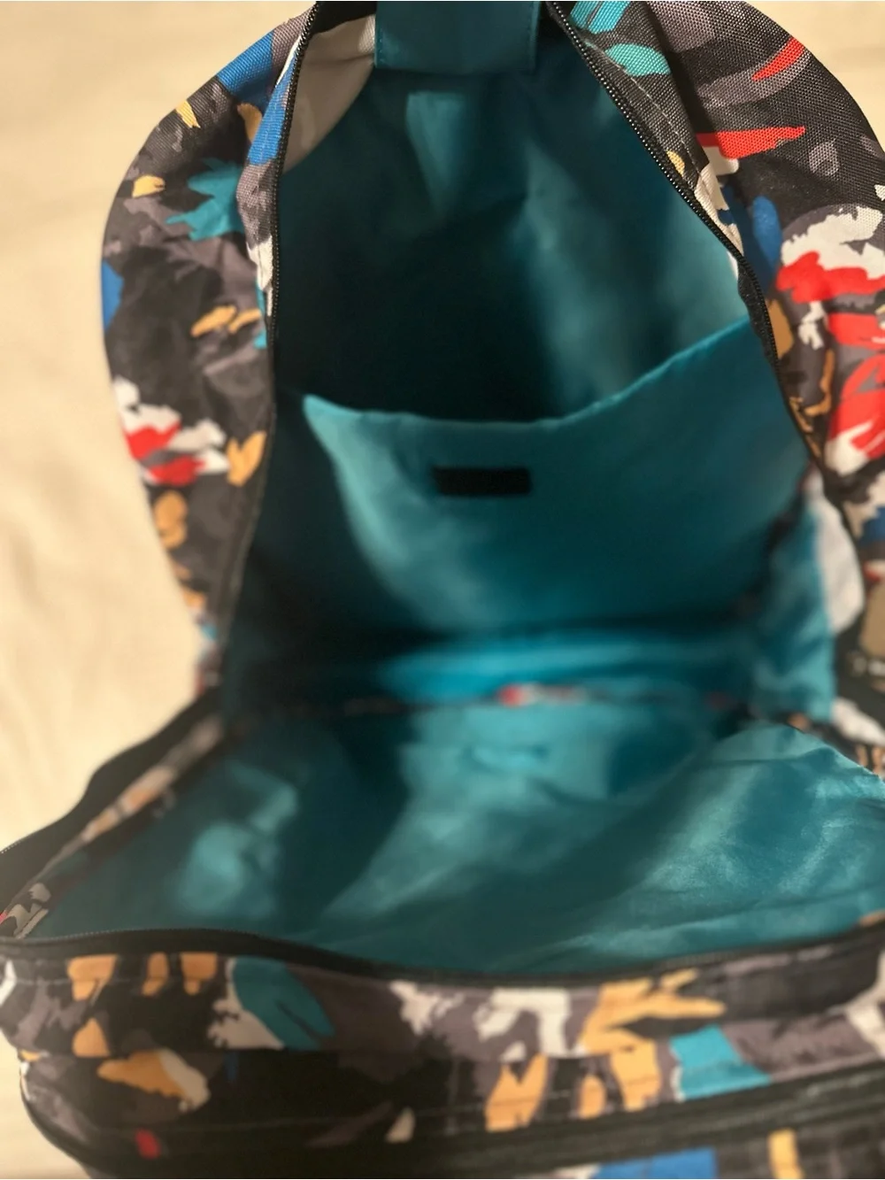 Vera Bradley Black Backpack with Multicolor Abstract Brushstroke Print